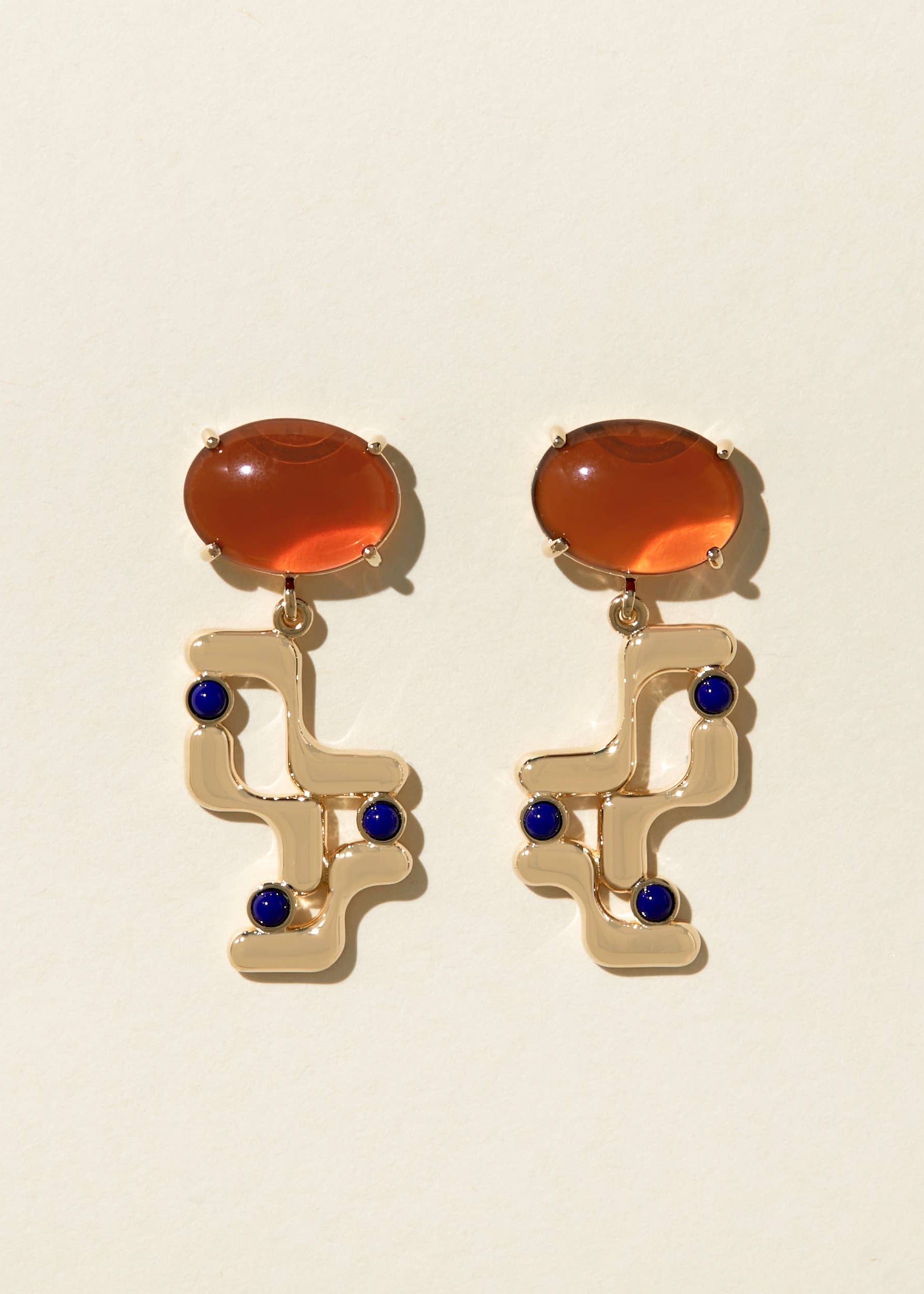 Halsted Earrings in Amber
