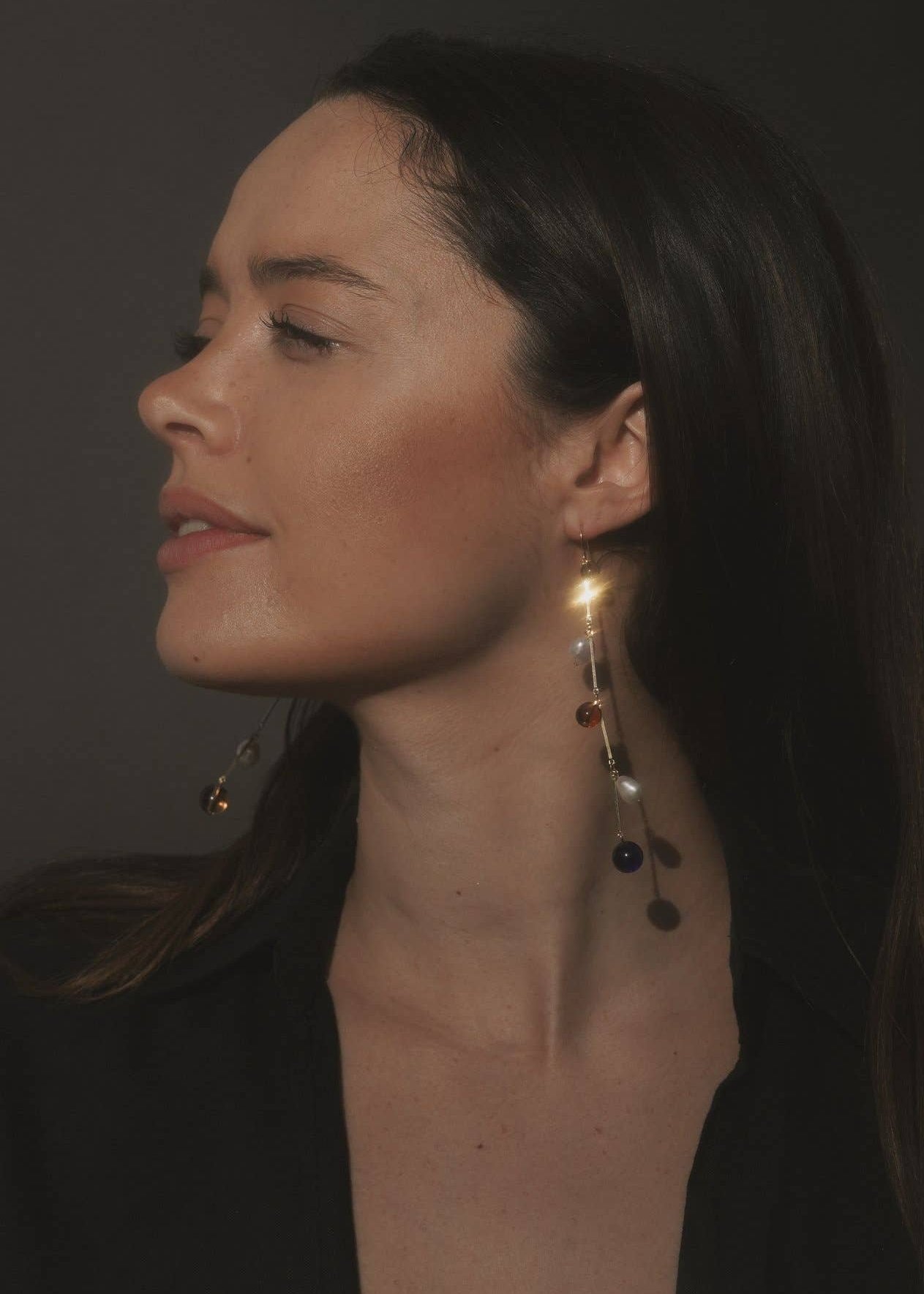 Long Fête Earrings in Royal Blue