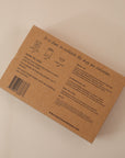 Back of laundry detergent sheet box stating directions and ingredients
