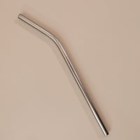 flatlay of a reusable silver straw