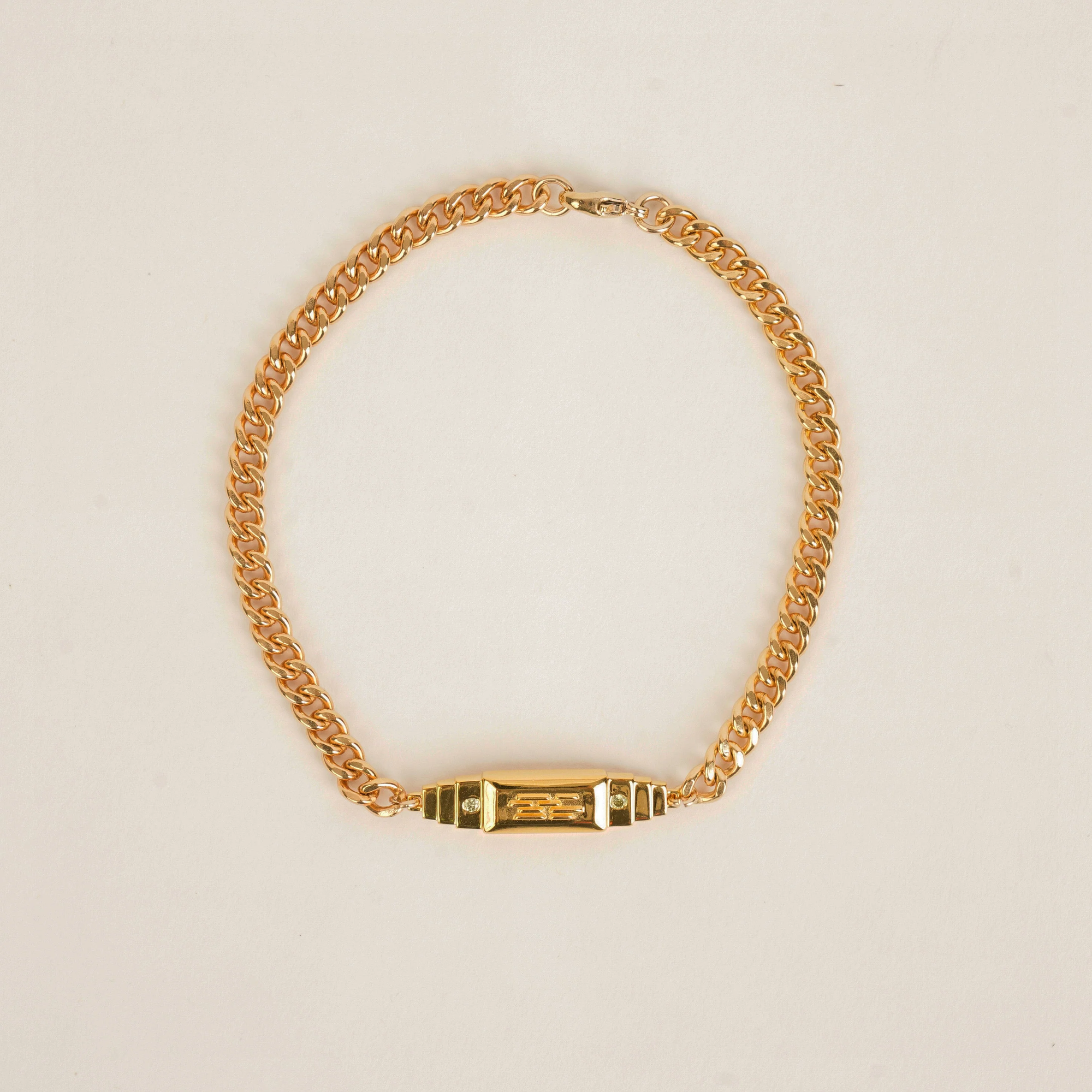 Gold Bar Block Bracelet