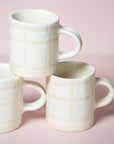 White Checkered Mug