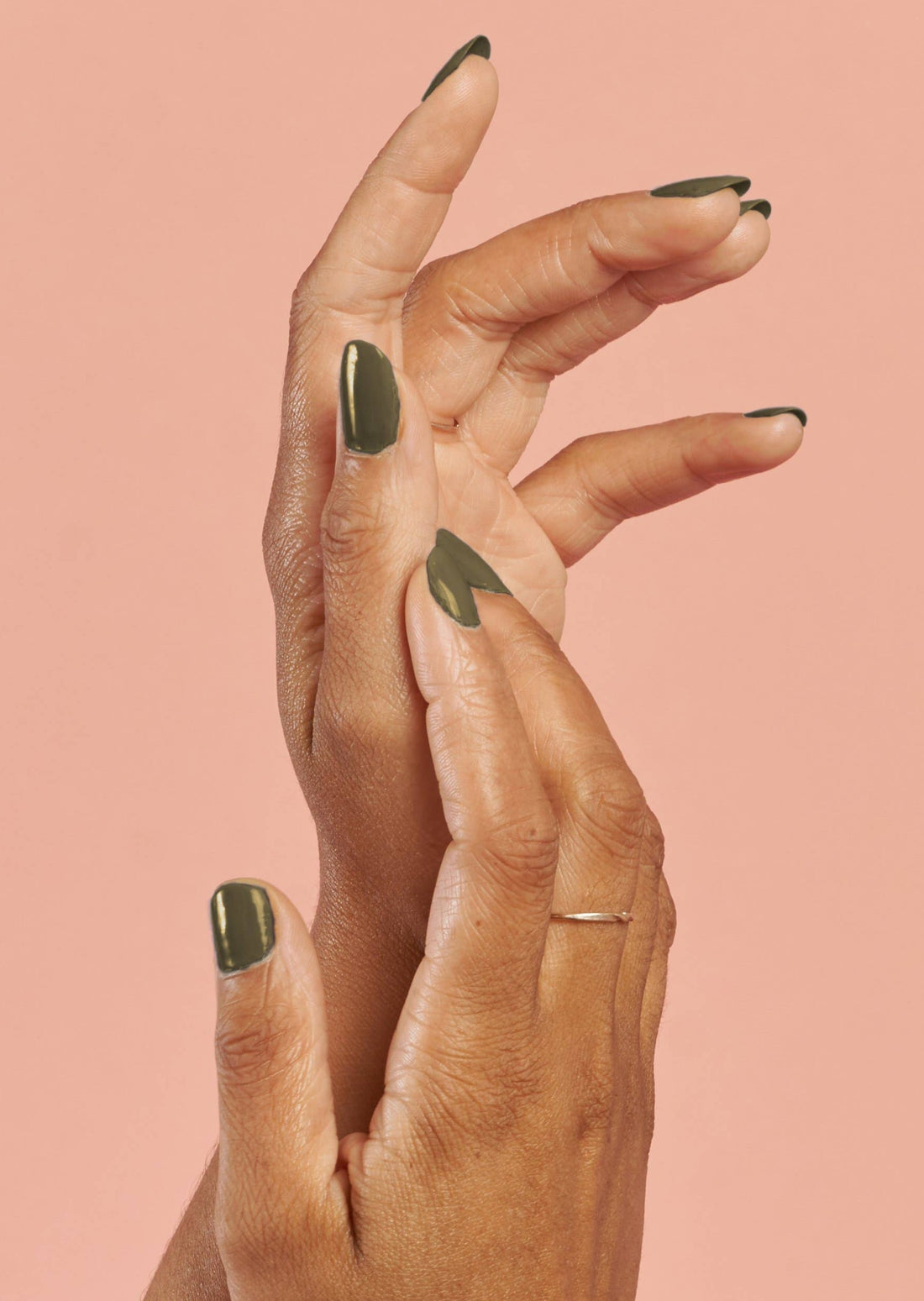 Models Hands with La Route Verte Nail Polish On Nails