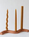 Wavy Beeswax Taper Candles