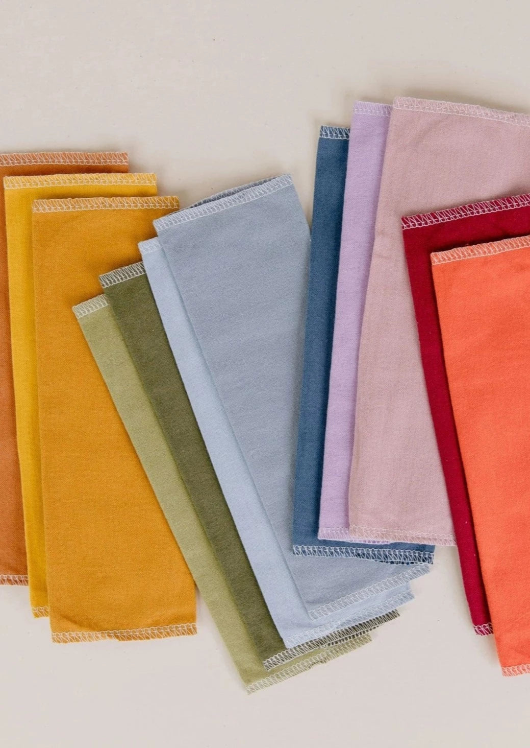 Twelve Reusable Paper Towels in a Variety of Colors