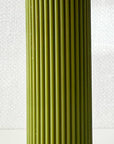 Pleated Pillar Candle in Olive