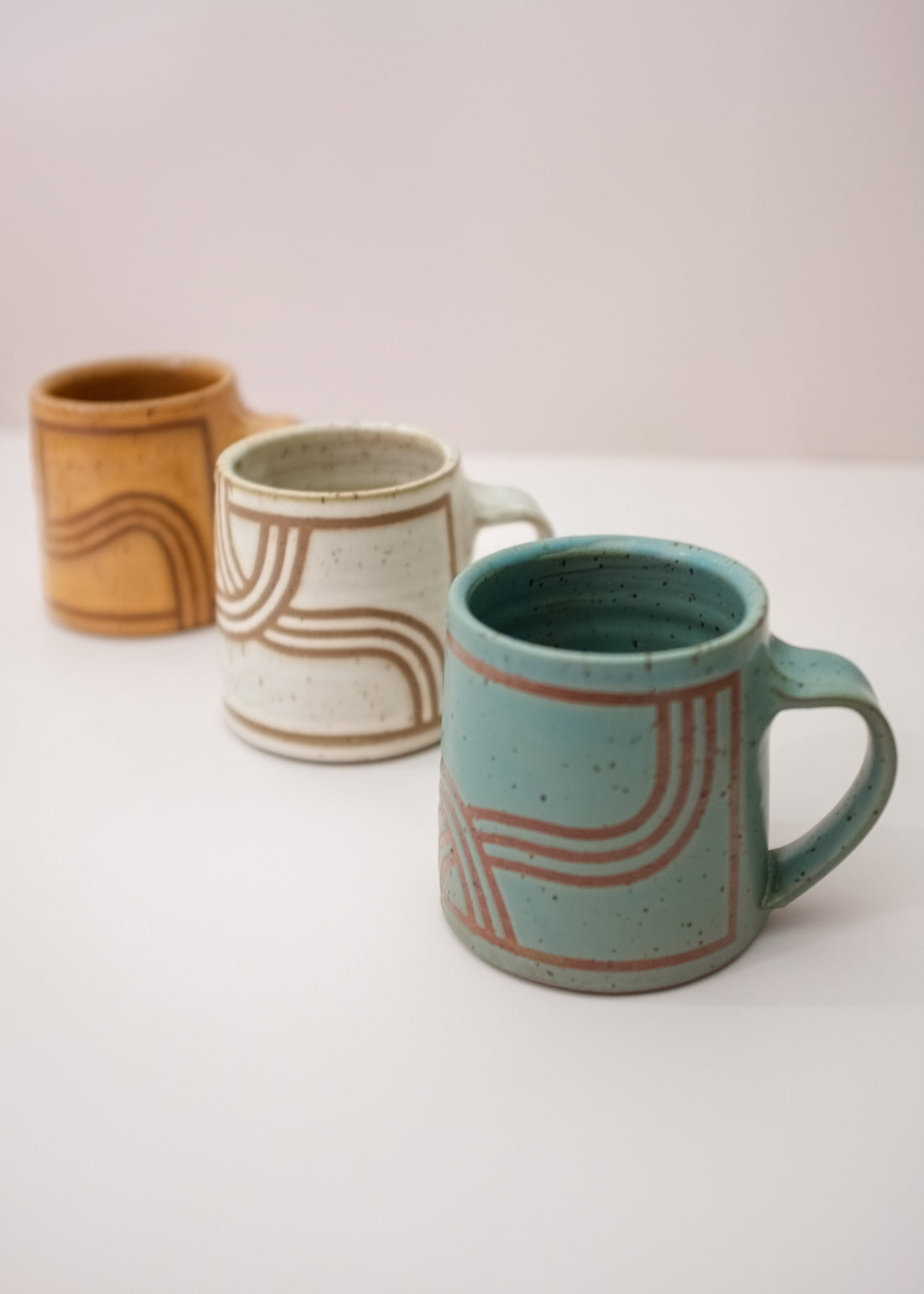 Three Design Mugs in Various Colors