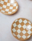 Two Checkered White Dishes
