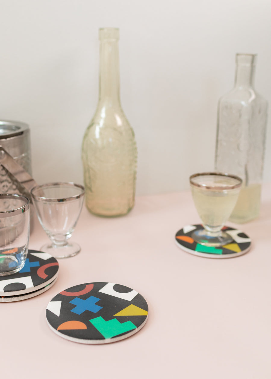 Porous Stone Coaster Set - Collage