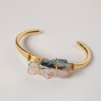 Crystal Cuff Bracelet in Amethyst
