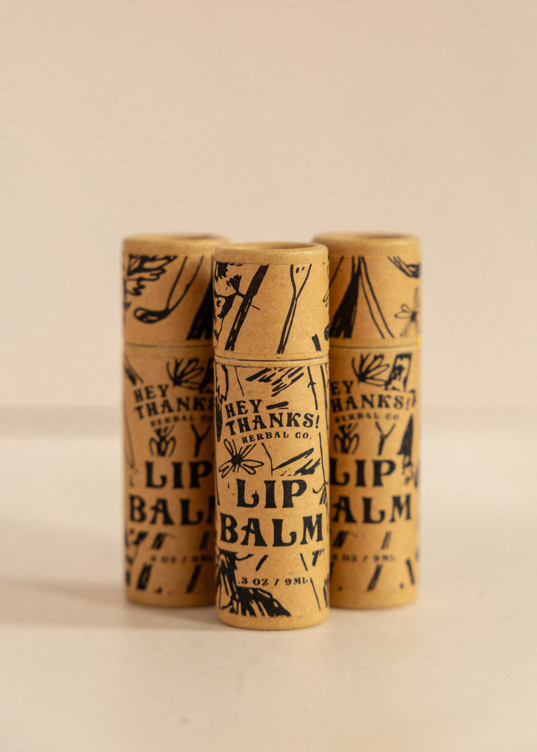 3 Sticks of Natural Lip Balm By Hey Thanks