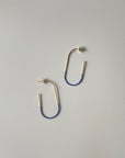 Dipped Tulip Hoops in Gold + Cobalt