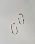 Dipped Tulip Hoops in Gold + Mint