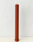 Pleated Taper Candle in TerraCotta