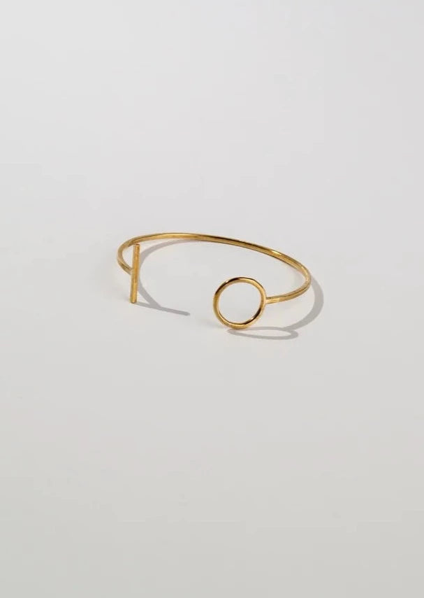 Geometric Cuff Bracelet in Brass