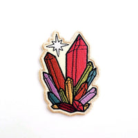 Rainbow Crystals Embroidered Iron-on Patch