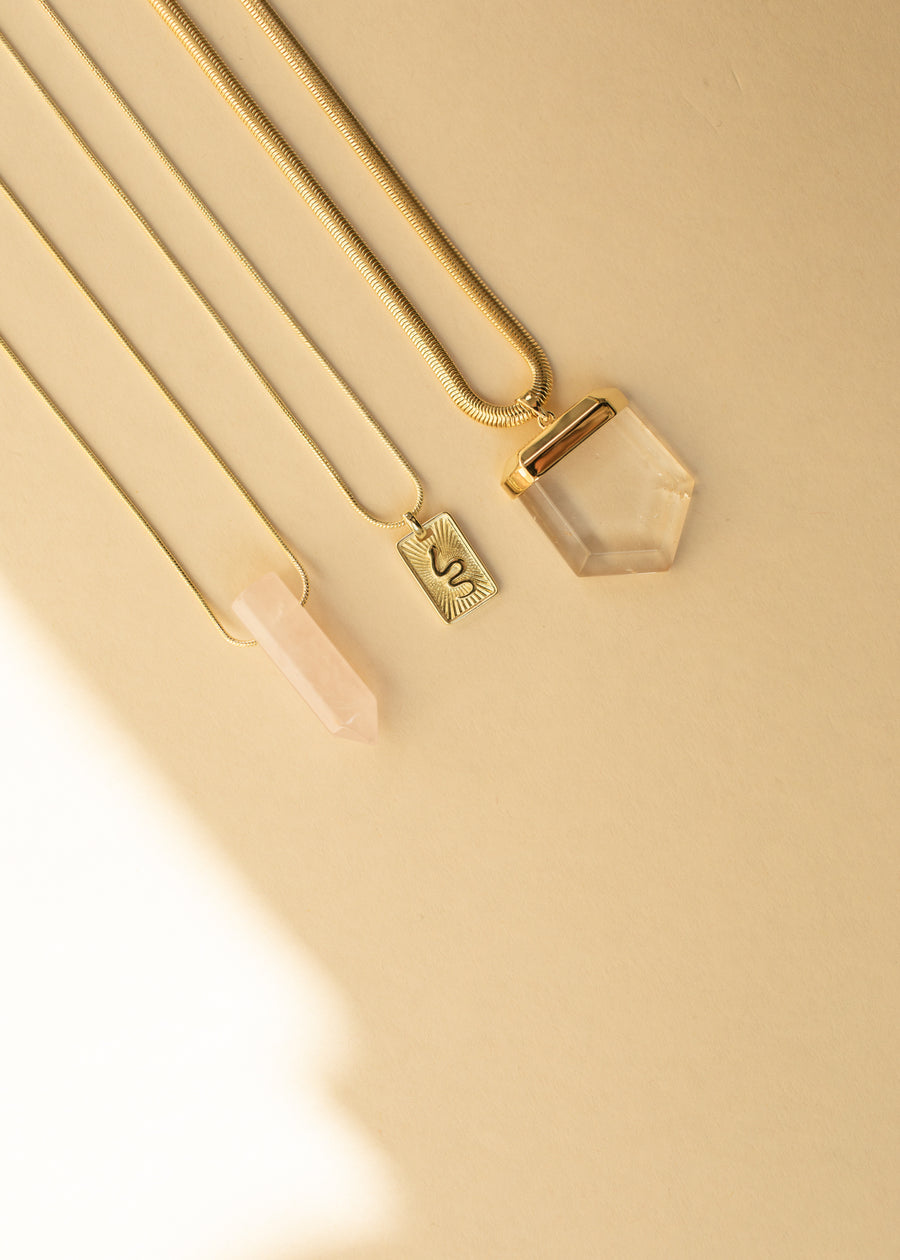 Rose Quartz Point Necklace