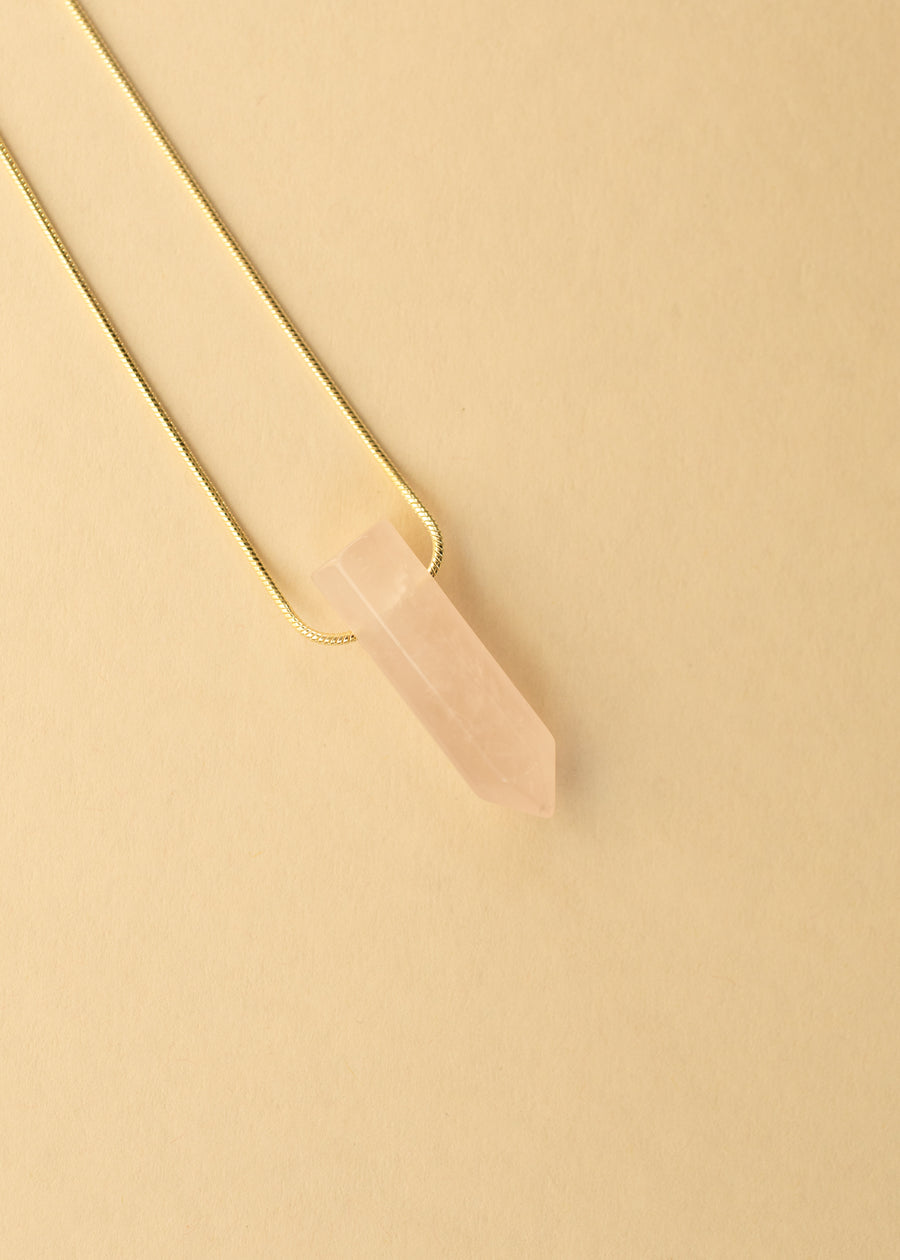 Rose Quartz Point Necklace