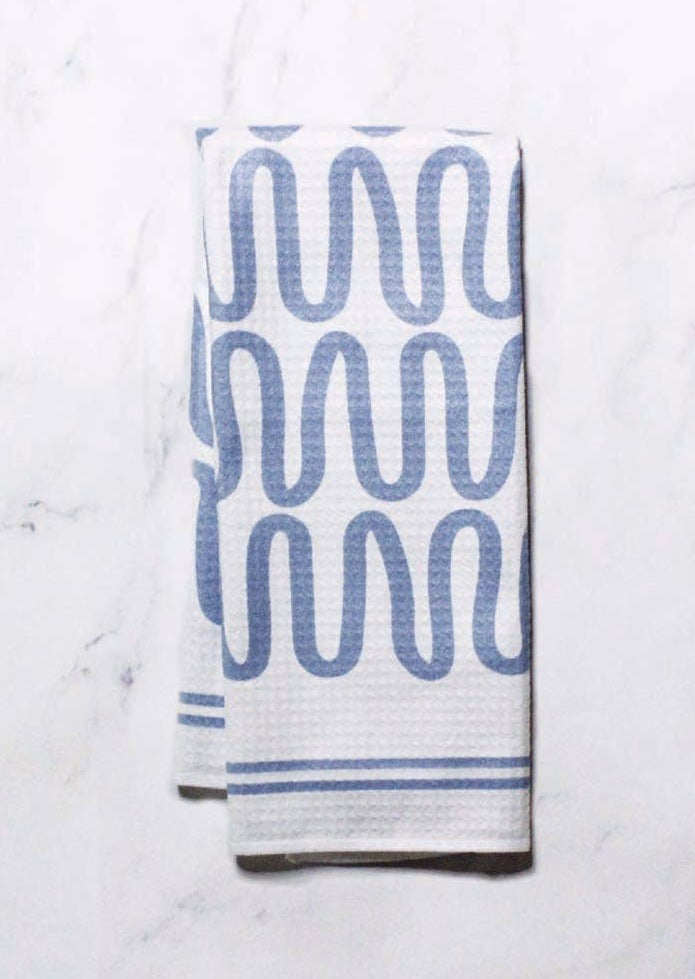 Sky Blue Squiggles Dish Towel