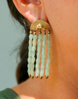 Sacred Root Earrings on a model